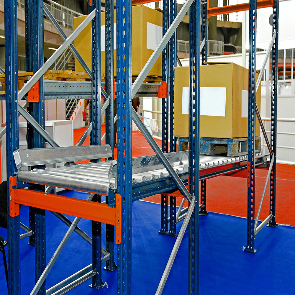 FIFO High Efficient Warehouse Storage Gravity Pallet Flow Racks Roller Rack/Pallet Flow Racking