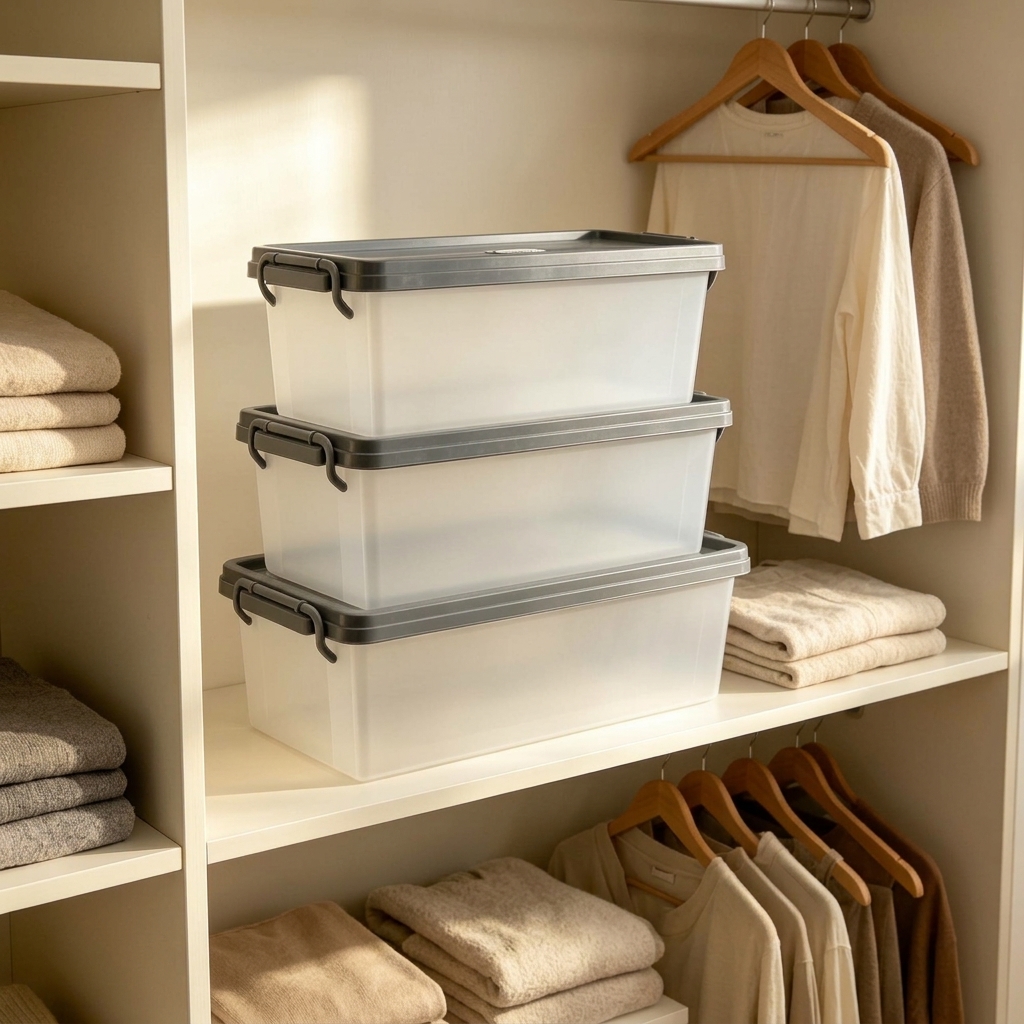Factory Wholesale Stackable Square Storage Boxes Locking Lid PP Plastic Sealed Waterproof Storage Bin Set Multi-Size Airtight
