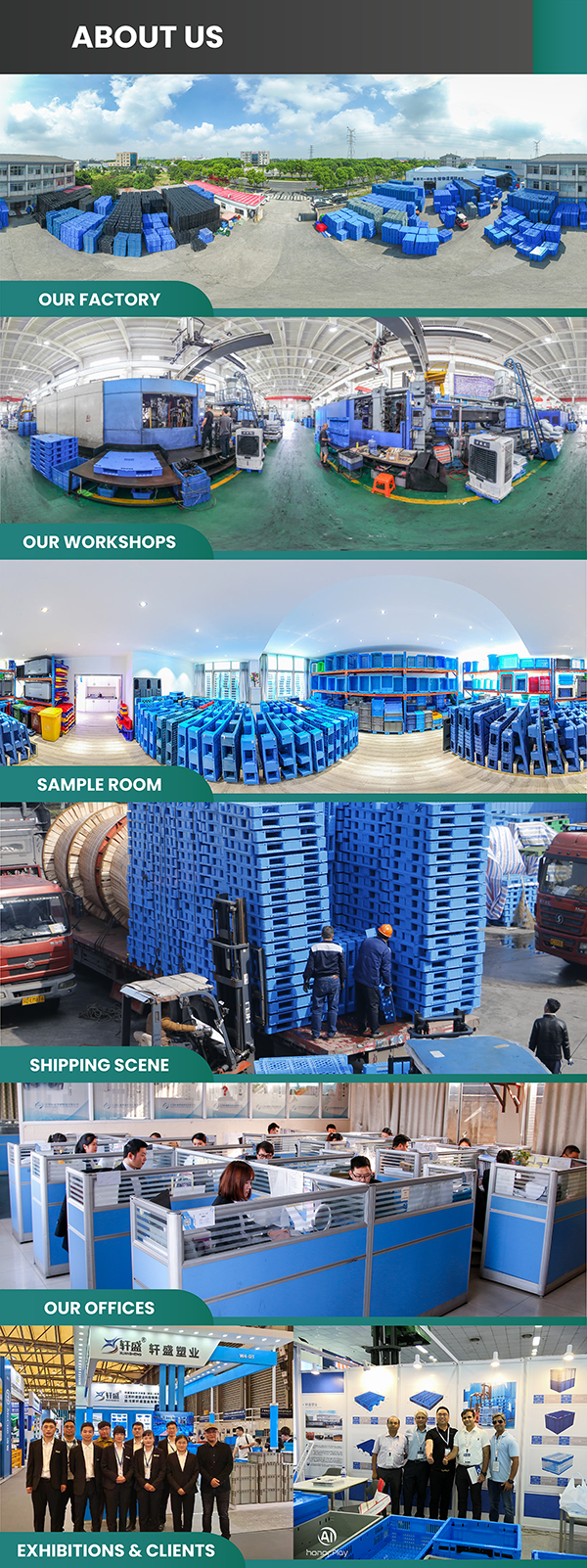 Plastic pallet warehouse stacking