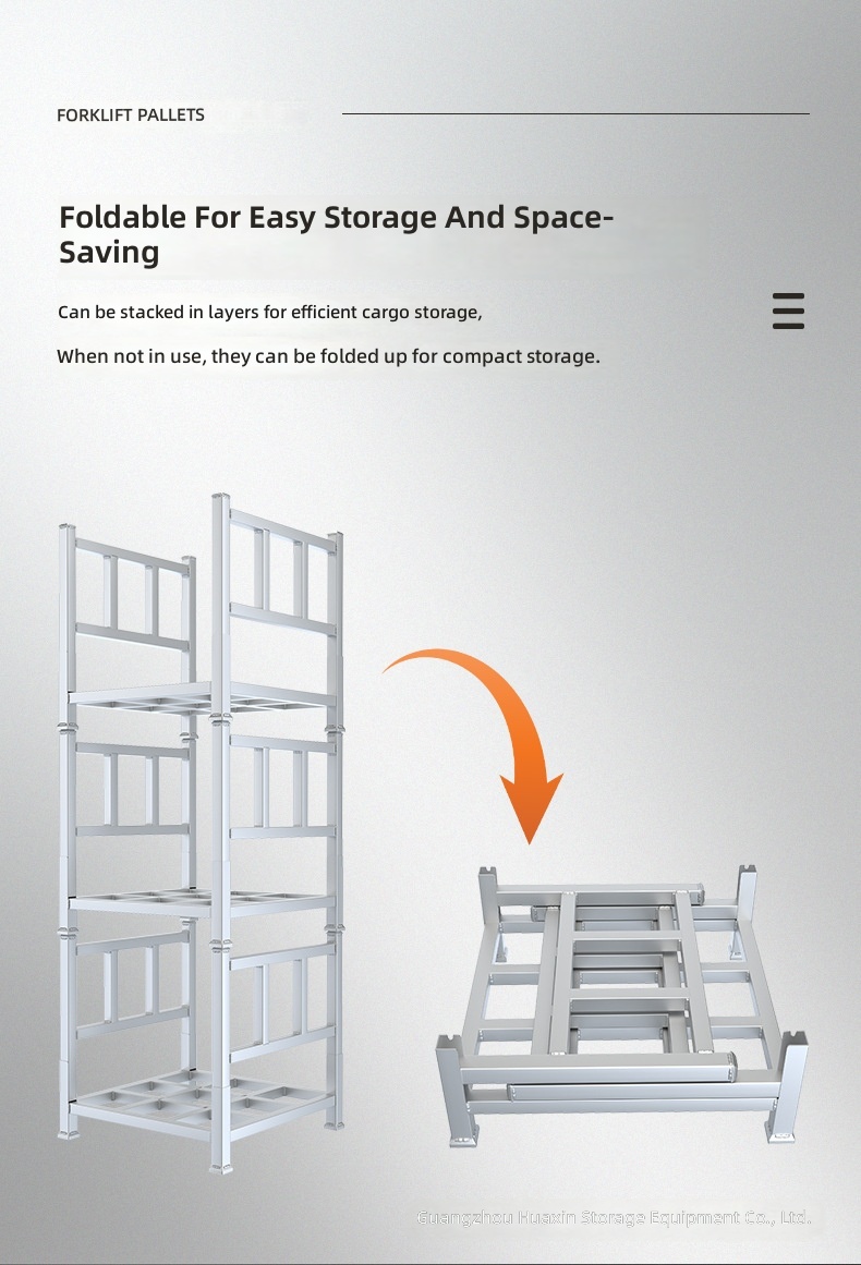 Guangzhou Custom-Made Stackable Folding Steel Pallet Racking Storage Racks Model 202537001 for Warehouse Organization Cold