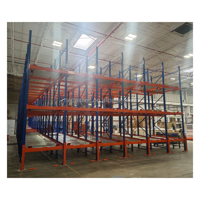 Heda Manufacturer Wholesale Heavy Duty Steel Gravity Flow Rack Customizable Warehouse Racking System FIFO