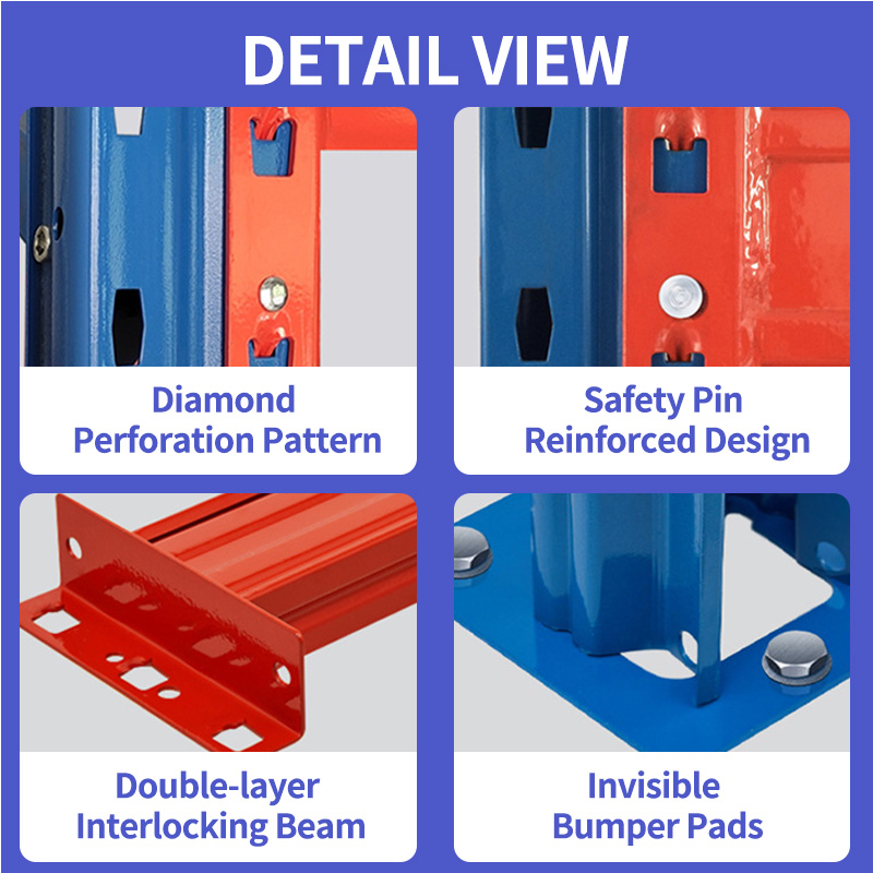 Yueyang Adjustable Heavy Duty Pallet Racking Warehouse Cold Rolled Steel Storage Shelves Epoxy Powder Coated Wire Mesh Rack