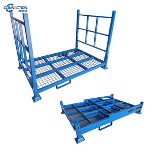 High Loading Capacity Steel Wire Mesh Pallet Foldable Stacking Tire Rack