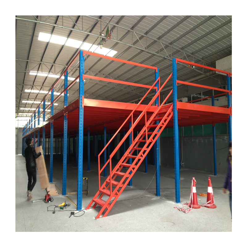 HUAWU 1000kg/sqm 2-Layer Mezzanine Floor System Steel Q235 Corrosion Protected Electrostatic Powder Coated Warehouse Platform