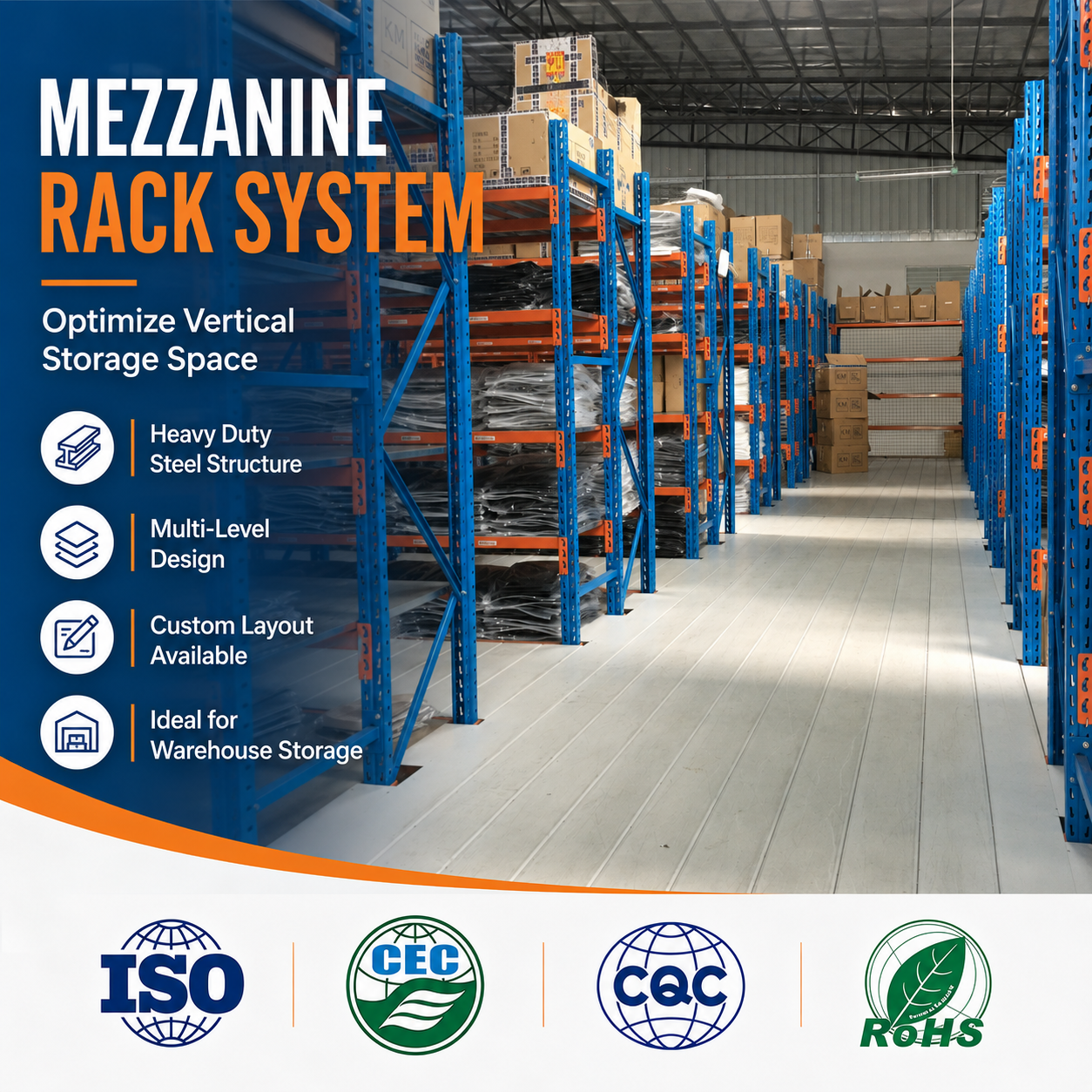 Custom Steel Structure Corrosion-Resistant Hot-Dip Galvanized Heavy Duty Pallet Rack Mezzanine Floor Warehouse Storage Loft
