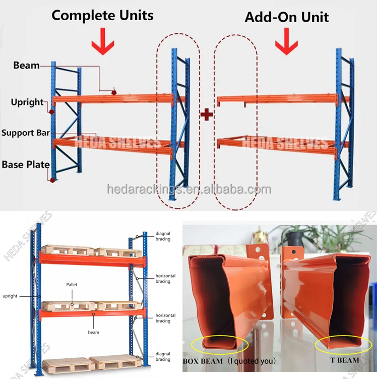 Heavy Duty Pallet Racking Specification Diagram