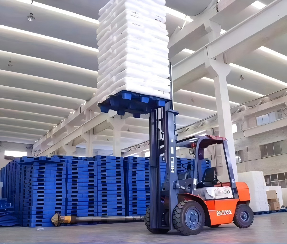 Industrial HDPE Pallet Storage Rack for Garage-Customizable Colors High Capacity 800-4000kg Anti-Static &amp; Anti-Collision