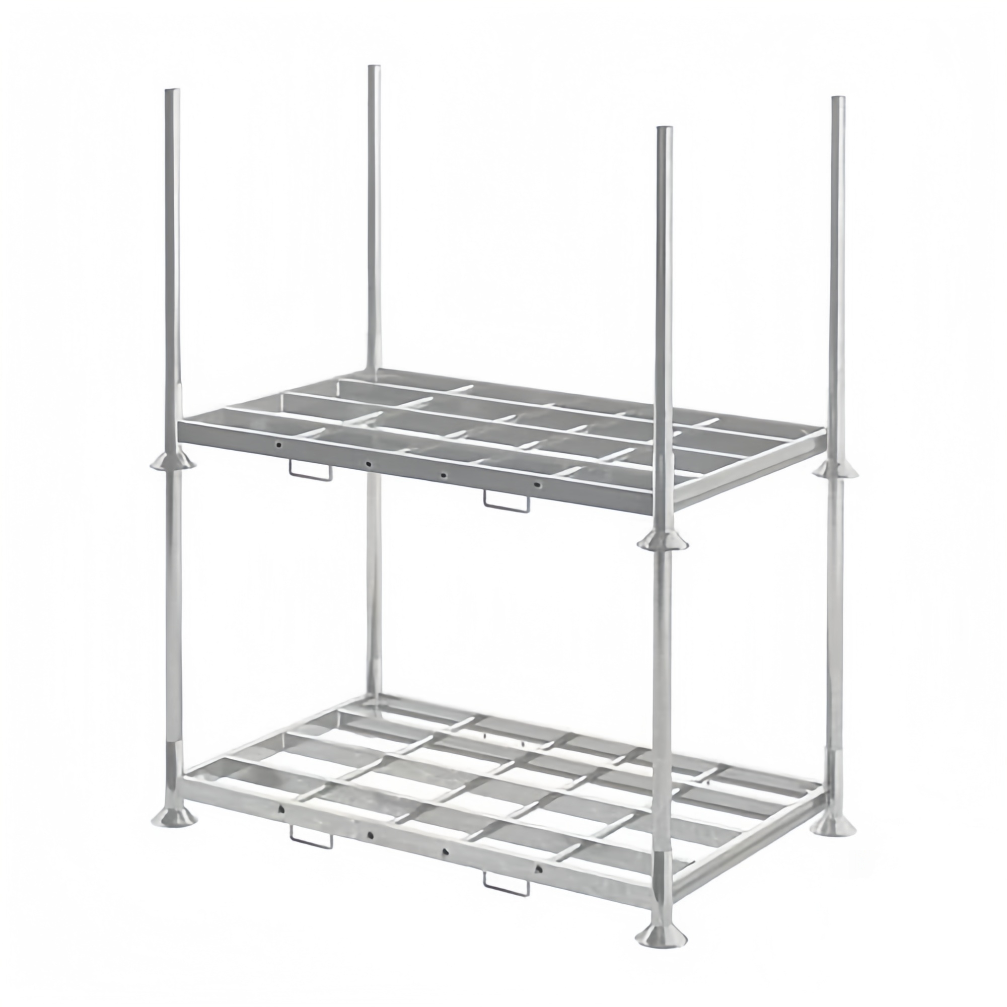 Heavy Duty Detachable Pallets Loading Stacking Storage Galvanized Steel Rack With Removable Post