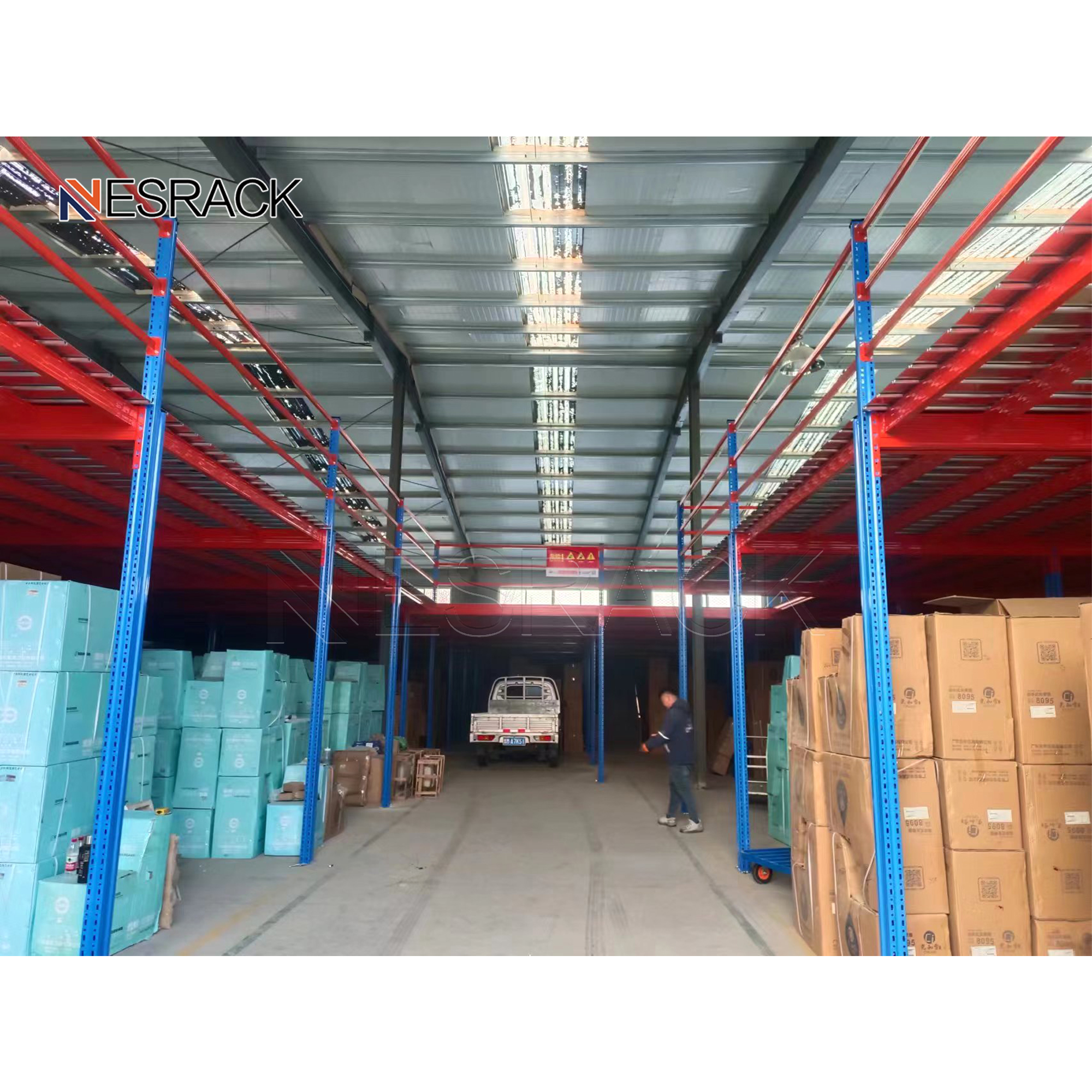 Attic Platform Heavy-duty Storage Shelf Building Workshop Warehouse Second Floor Steel Platform Mezzanine Racking System