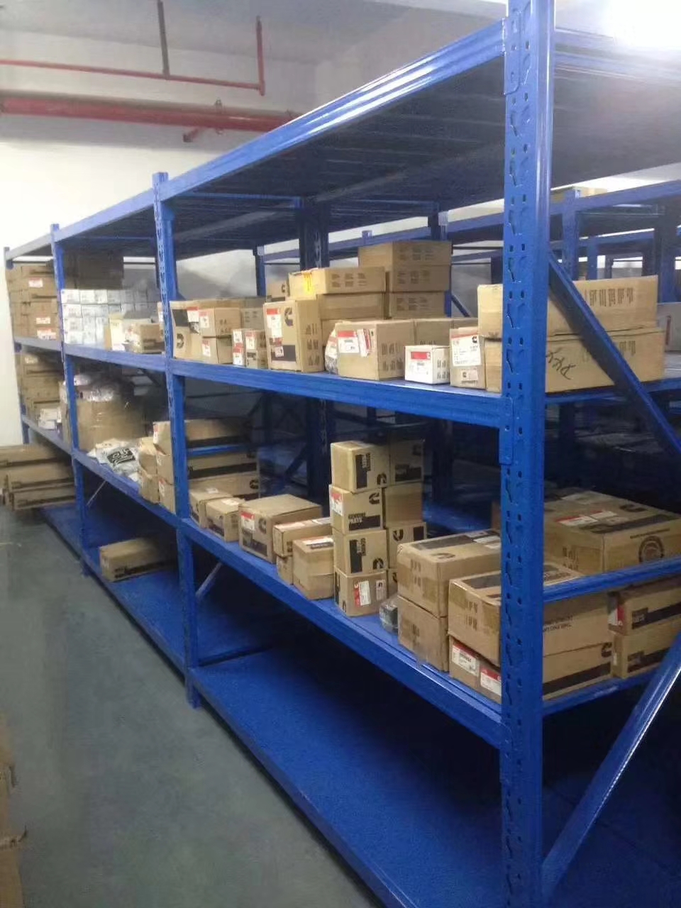 Easily Assemble Heavy Duty Steel/Iron Garage Storage Racks 4 Layers Long Span Warehouse Shelving Rack Set with 10 Year Warranty