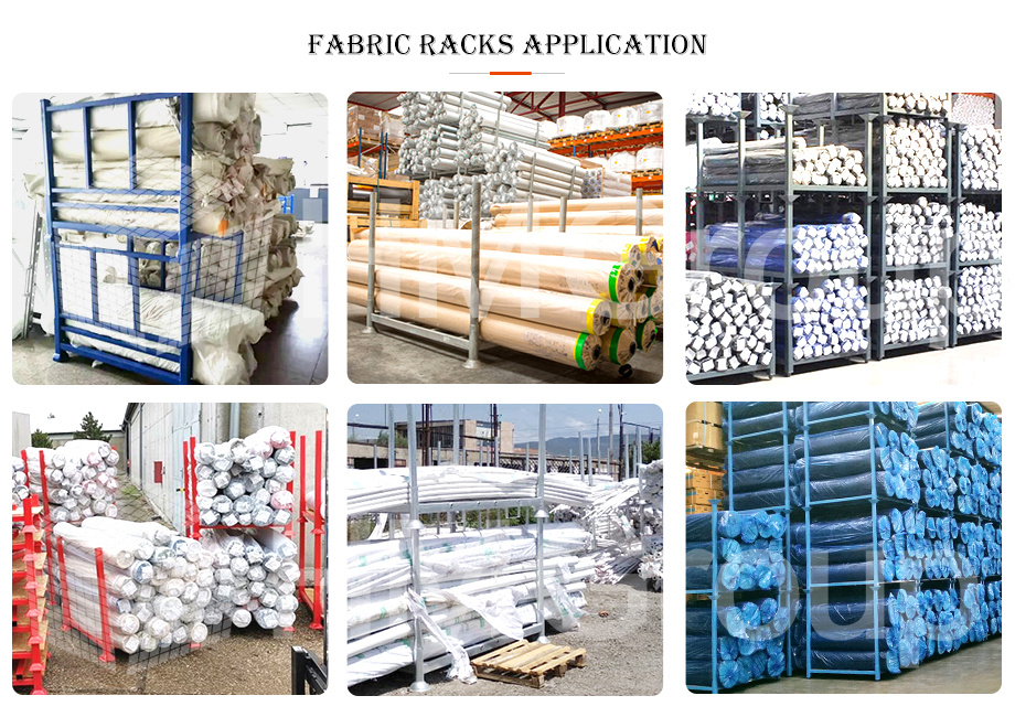 Customization Warehouse Stacking Heavy Duty Powder Coated Rolls Fabric Warehouse Rack