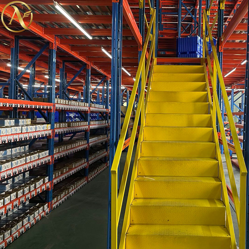 Custom Heavy Metal Interlayer Two-Level Platform Storage Racks Durable Steel Shelving System For Warehouses