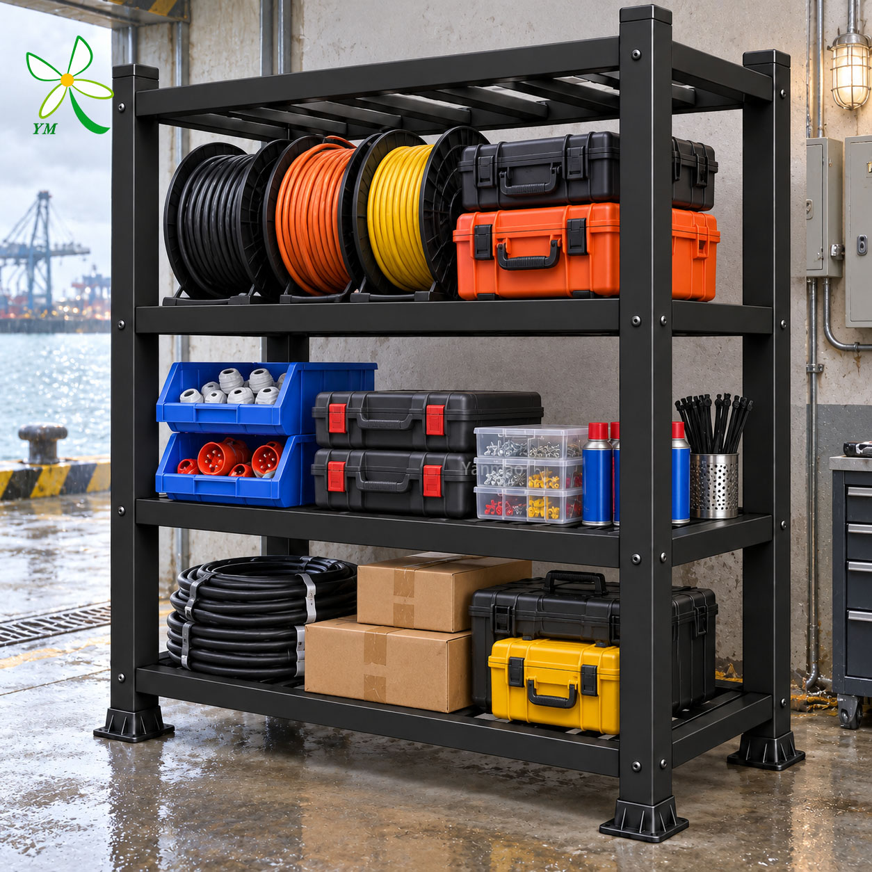 Hot Sale Heavy Duty Anti Rust Water Treatment 1200x750x2400mm 300kg 4 Layer Storage Shelving FRP Storage Rack Warehouse Rack