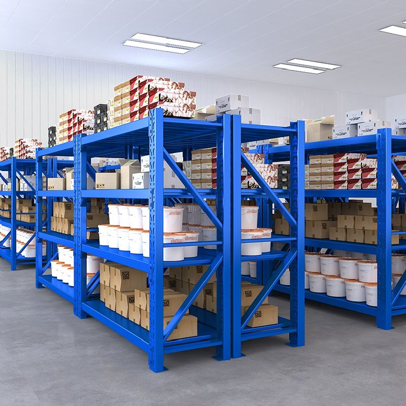 Metal Shelf Easy Assemble Slotted Angle Shelving Bolt Stacking Shelves 4 Layers High Quality Metal Storage Racks