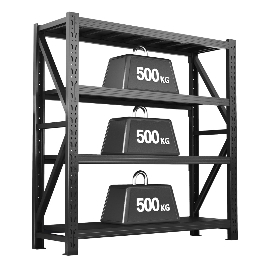 Heavy Duty Steel Shelving Rack 500kg Load Per Layer Industrial Multi-Tier