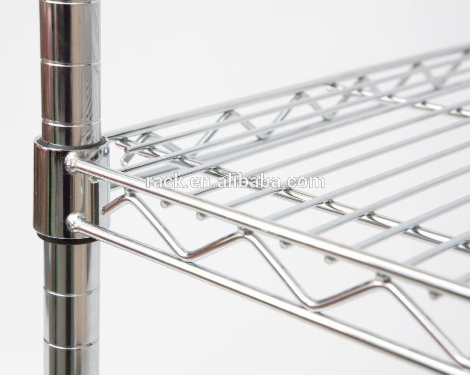 Multi-Use Storage Shelf 4 Layer Industrial Stainless Steel Wire Rack with Wheels for Restaurant Hotel Kitchen