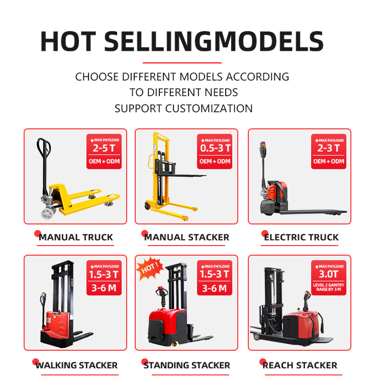 Industrial Electric Stacker 1Ton 2Ton Pallet Stacking Truck 3500mm Lift Height For Racking System