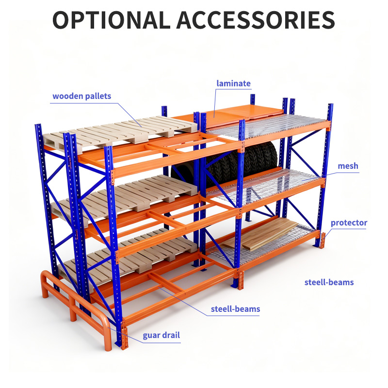 YueYang 300kg Per Layer Adjustable Cold Rolled Steel Epoxy Powder Coated Heavy Duty Industrial Warehouse Rack Pallet Racking for