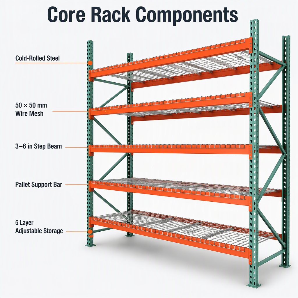 Teardrop Pallet Rack Mesh Vertical Storage Adjustable Shelves Unit Vna Racking System