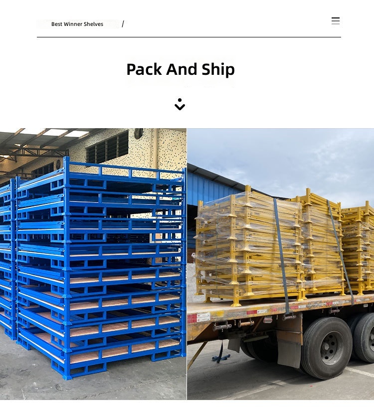 Removable Folding Stacking Rack Workshop Warehouse Cloth Rack Coiled Material Cloth Roll Stacking Rack Metal Folding Pallet