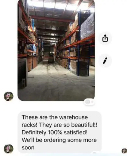 Completed pallet rack handover