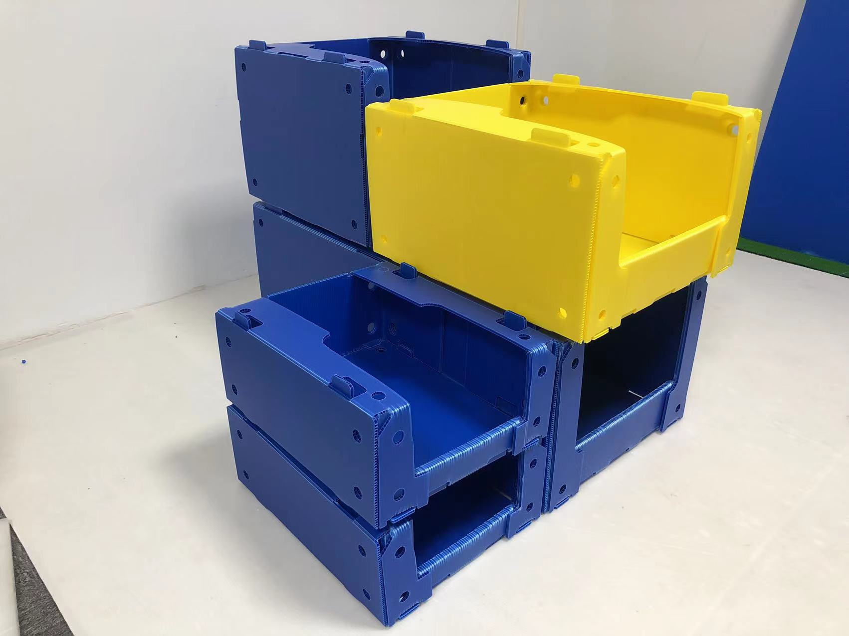 Foldable Corflute Correx Pp Corrugated Plastic Stacking Warehouse Collapsible Clothes Storage Box Plastic Picking Parts Bins