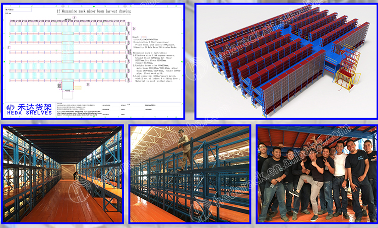 Warehouse Rack Supported Mezzanine Floor System Multi-level Shelf Steel Platform CE ISO9001