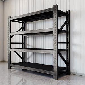 Heavy Duty Powder Coated Metal Warehouse Storage Rack Shelf, 300kg,500kg Capacity, Steel & Iron Construction for Garages