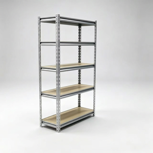 5 Tier Heavy Duty Boltless Shelving Unit Black Metal Storage Rack