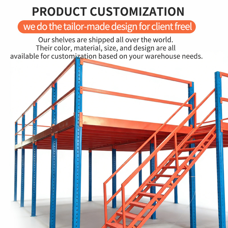 Custom Multi Level Industrial Mezzanine Racking System Warehouse Storage Attic Rack Boltless 500kg/sqm Load Steel Solid Steel