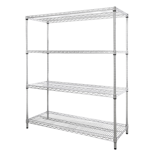 Heavy-Duty 5-Tier Industrial Warehouse Metal Rack Chrome Polishing Wire Shelving with Wire Mesh Shelf Durable 4 Tiers Shelf