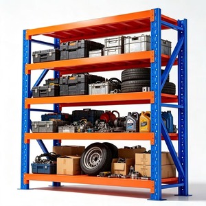 4Layer Customized Size Heavy Duty Stacking Shelf High Bearing Iron Storage Racks for Factory Cargo Storage