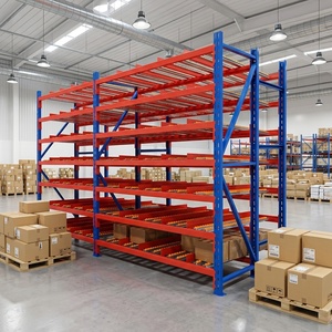 Customized Q235B Steel Selective Warehouse Storage Gravity Carton Flow Racking