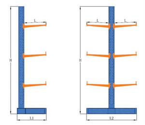 Cantilever rack for heavy steel profile storage