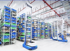 Automatic Warehouse Storage Rack For AGV Bin Robot Industrial Logistics Shelving System High Density Tote Rack Shelving Unit