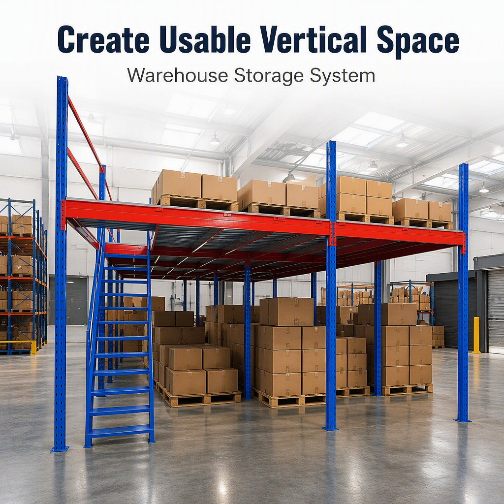 HUAWU 1000kg/sqm Industrial Mezzanine Floor Rack System Multi-layer Steel Warehouse Storage Platform Q235 Steel Structure