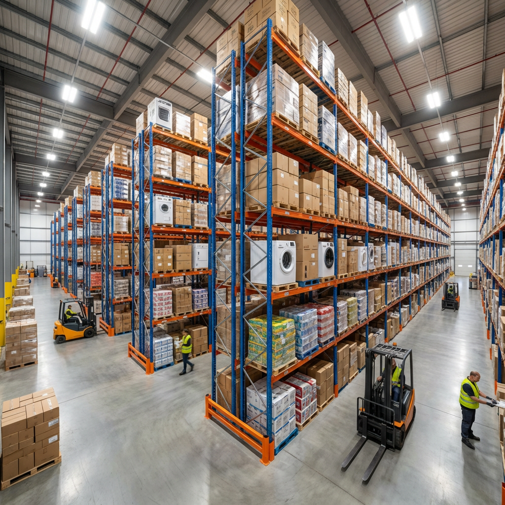 Industrial Warehouse Storage Pallet Racking With Heavy Duty Steel Uprights And Beams