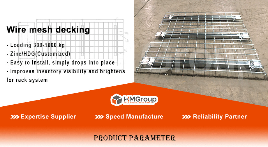 Warehouse Storage System Galvanized Durable Metal Mesh Pallet Racking Wire Decking