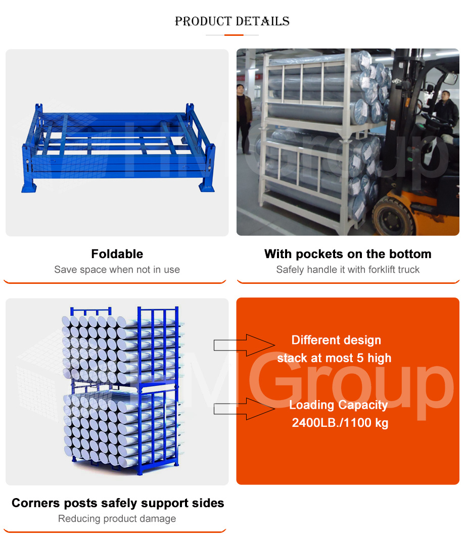 Customization Warehouse Stacking Heavy Duty Powder Coated Rolls Fabric Warehouse Rack