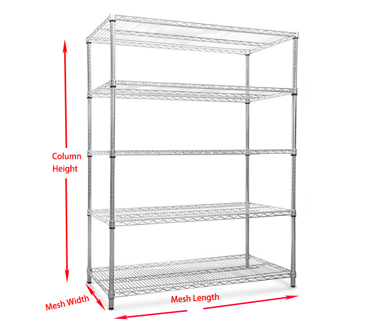 Five-layer chrome-plated wire rack