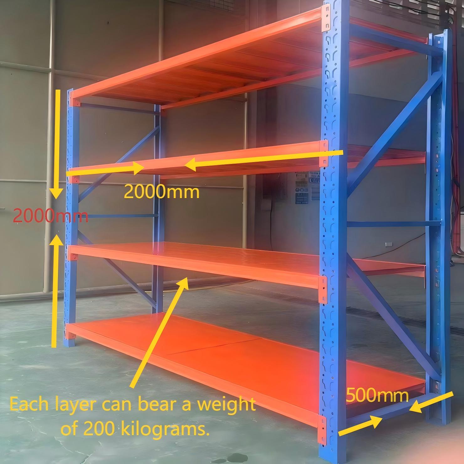 200KG JiaGong Adjustable Steel Selective Beam Pallet Rack with Powder Coated Surface for Supermarket and Warehouse Storage
