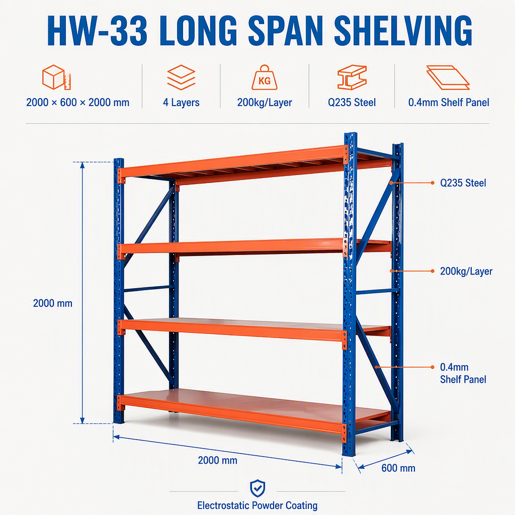 Technical Specifications and Dimension Parameters for Boltless Steel Shelving