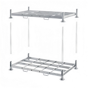 Heavy Duty Detachable Pallets Loading Stacking Storage Galvanized Steel Rack With Removable Post