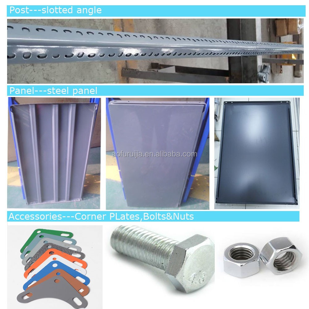 5 Tiers Metal Slotted Angle Rack Components and Parts