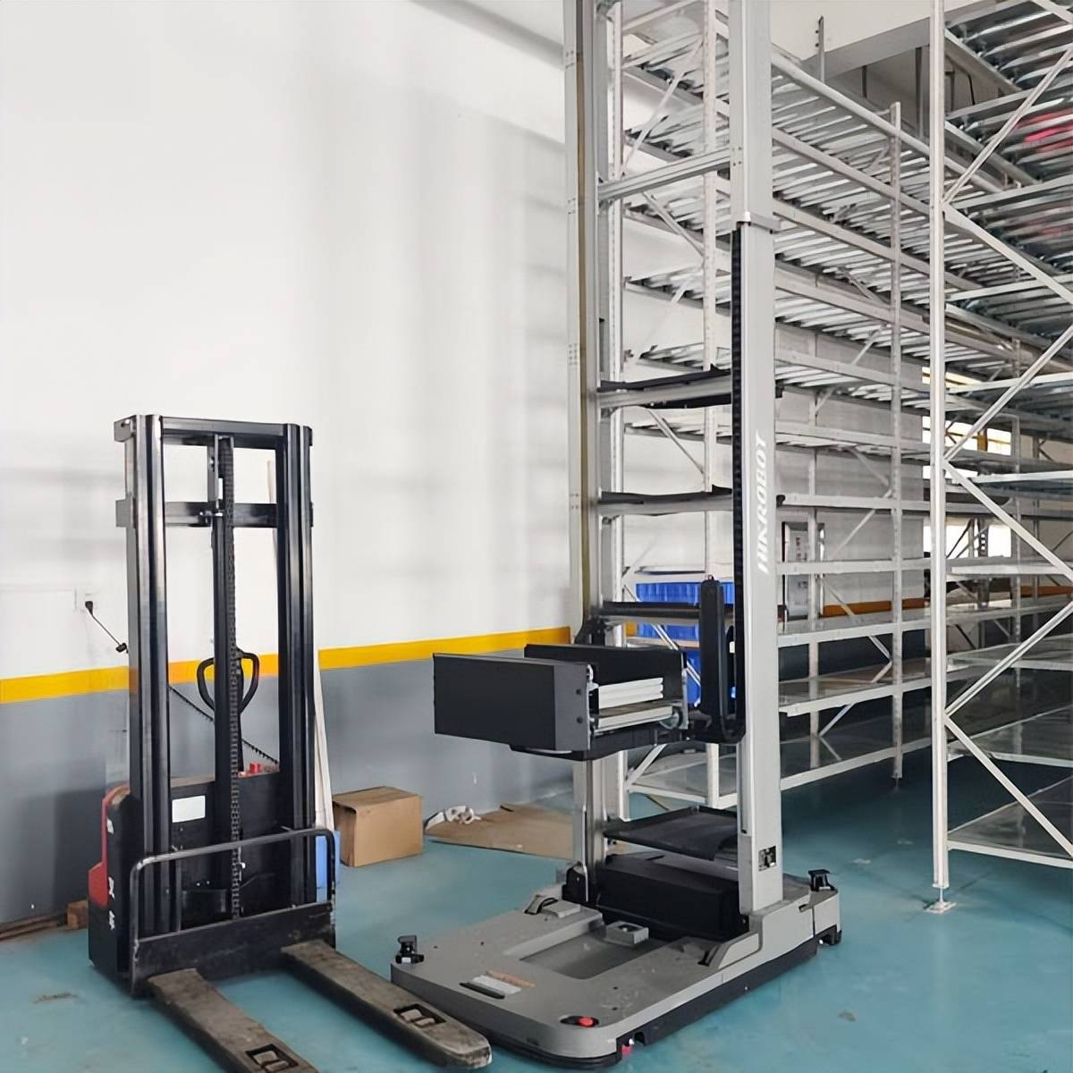 Automatic Warehouse Storage Rack For AGV Bin Robot Industrial Logistics Shelving System High Density Tote Rack Shelving Unit