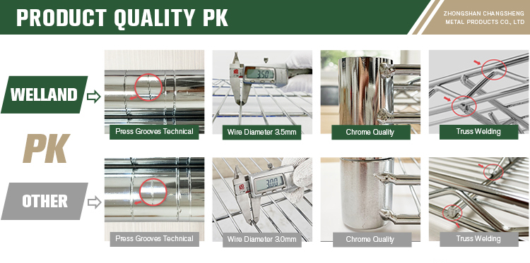 Multi-Use Storage Shelf 4 Layer Industrial Stainless Steel Wire Rack with Wheels for Restaurant Hotel Kitchen